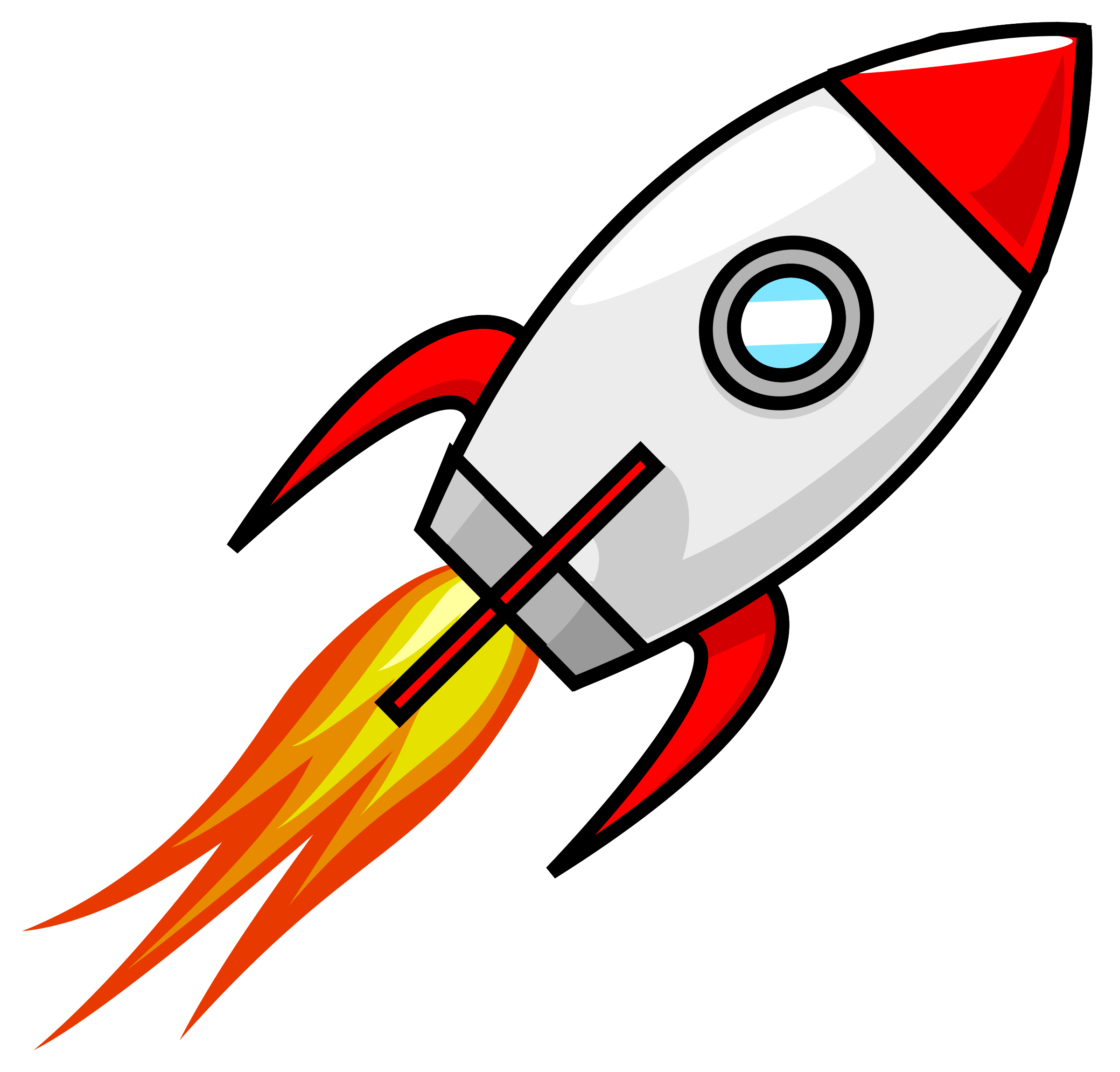 A child's drawing of a rocket